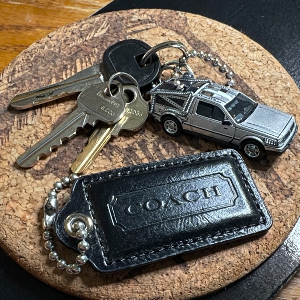 Coach Black Leather Key Holder